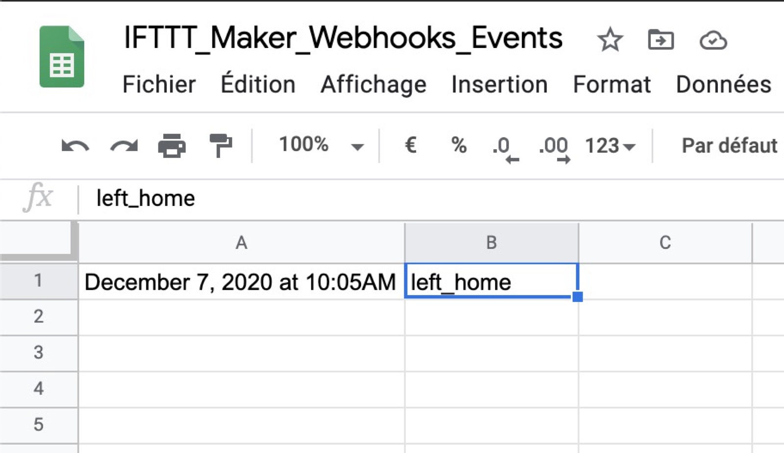 Result in Google Sheet