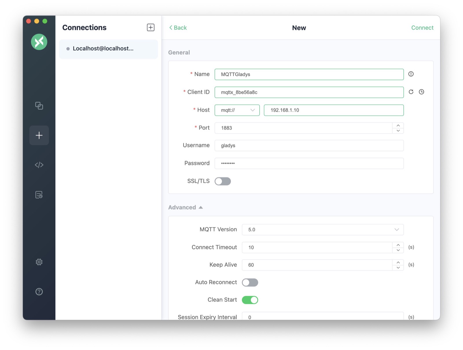 Test the MQTT device