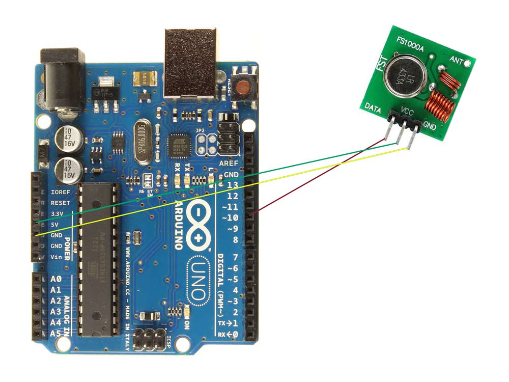 Montage Arduino émetteur 433Mhz