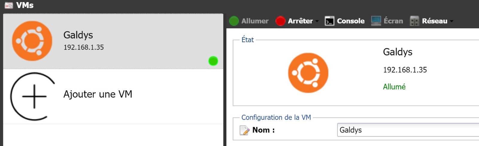 Ajouter une VM